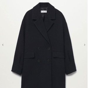 Herringbone double-breasted coat - Mango